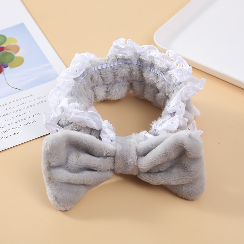 Japonés ins conejo encaje arco banda de pelo Internet celebridad lavado de cara tocado Casa de la muchacha de ala ancha diadema