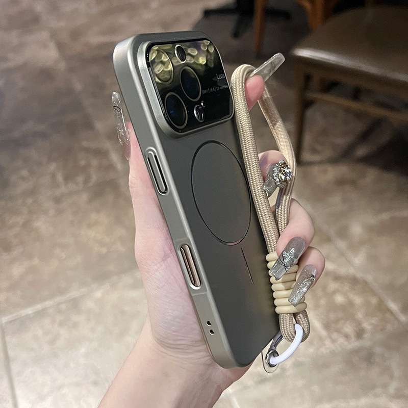 iPhone16 つや消し肌の感触の細いサークル磁気電話ケース Apple 15promax 大型ウィンドウレンズフィルム 14 に適しています。|undefined