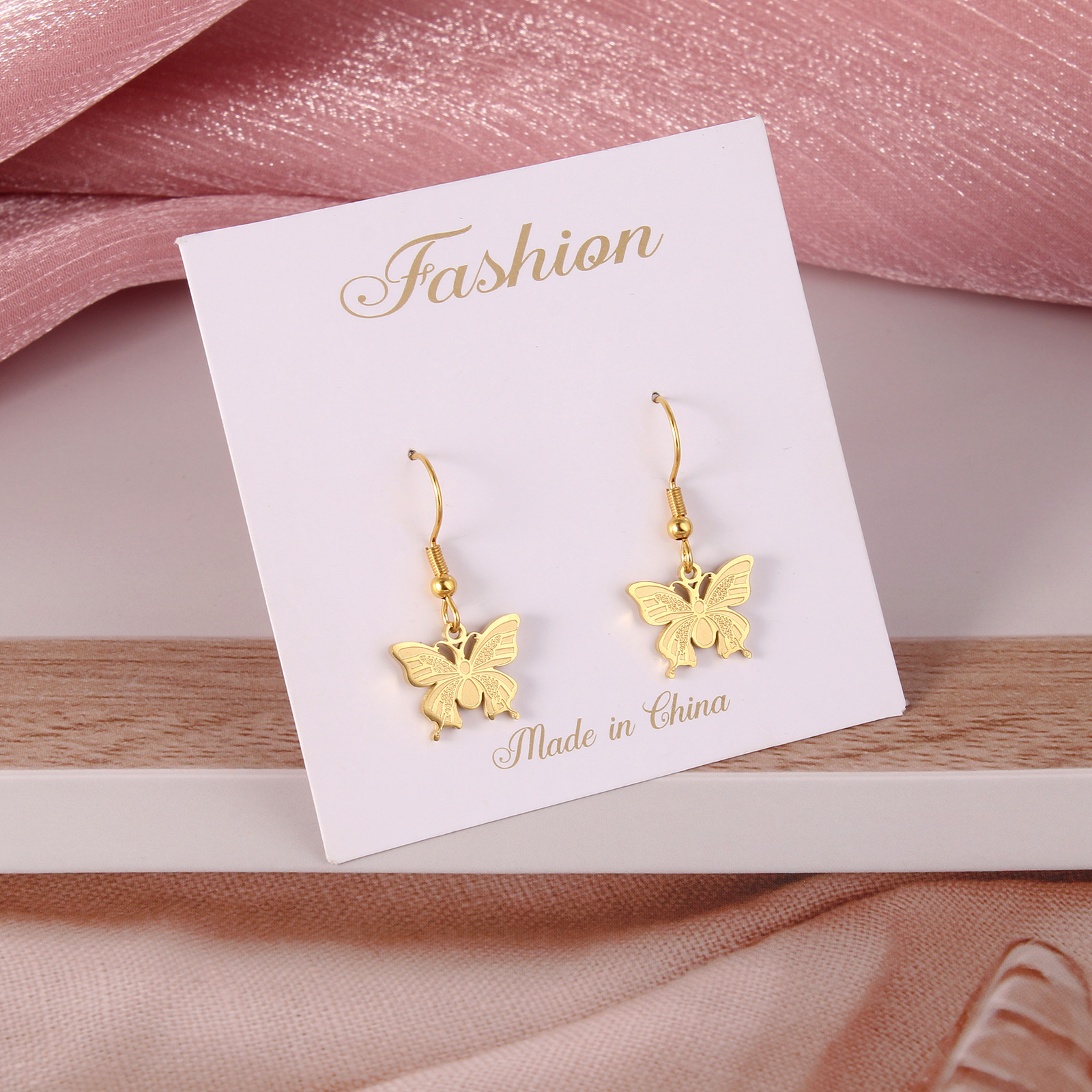 Fashion Butterfly Stainless Steel Plating Pendant Necklace