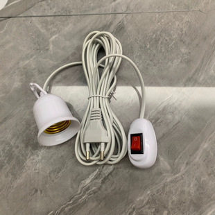 Foreign Trade European Standard E27 Screw Socket with Independent Switch Lamp Holder Wire Suspended Type 3/5/ 10m Power Cord Factory Direct Supply