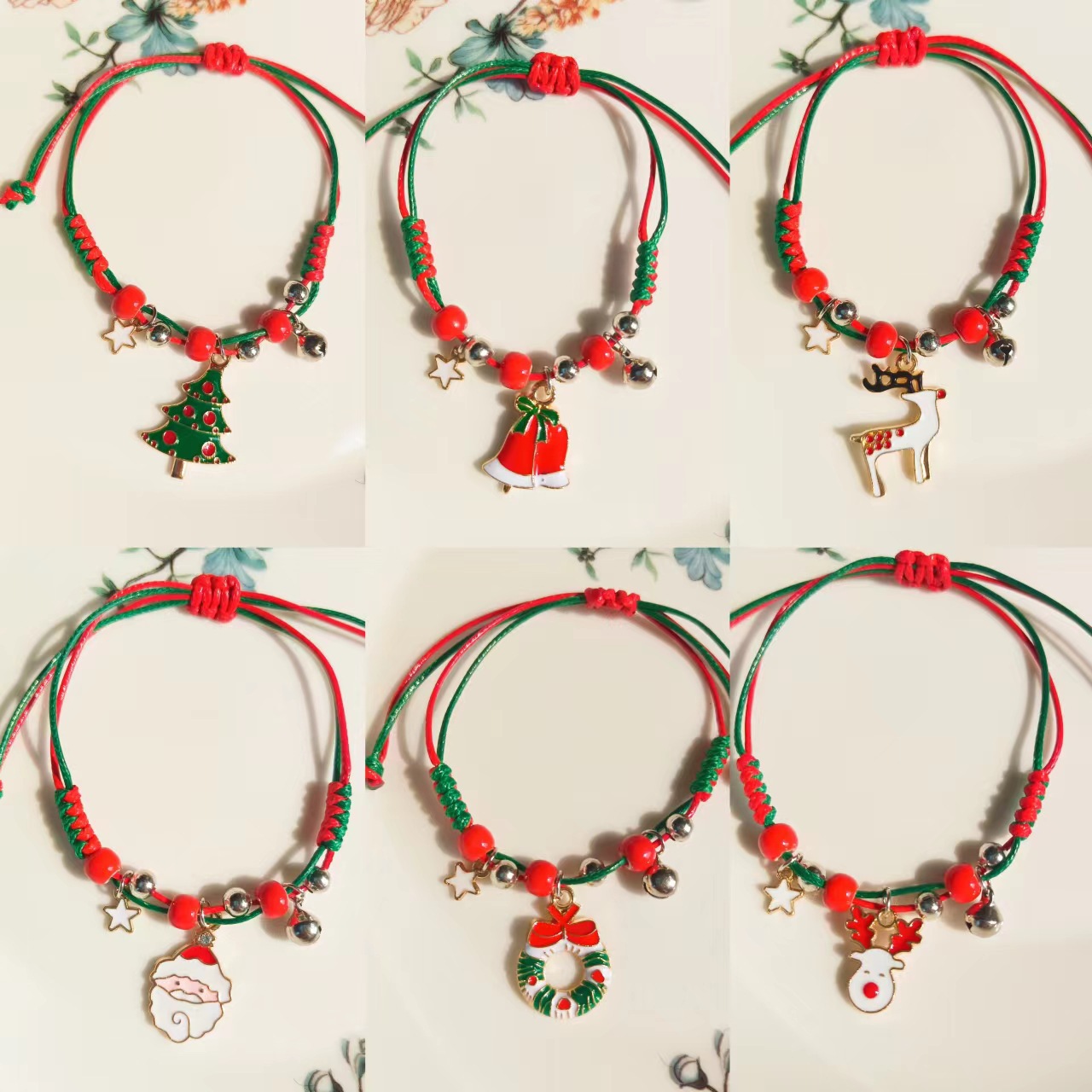 Best-selling Christmas bracelets in Europe and America, woven and woven cord bracelets, various styles available, Christmas gift manufacturer supply