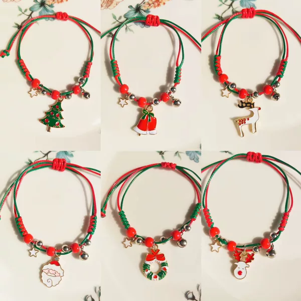 Best-selling Christmas bracelets in Europe and America, woven and woven cord bracelets, various styles available, Christmas gift manufacturer supply