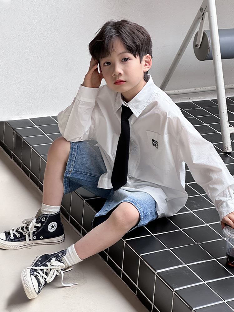 Camisas de niños McCarthy, abrigos de algodón para niños, camisas de mangas largas para niños, 2025 otoño, nueva camisa de moda infantil