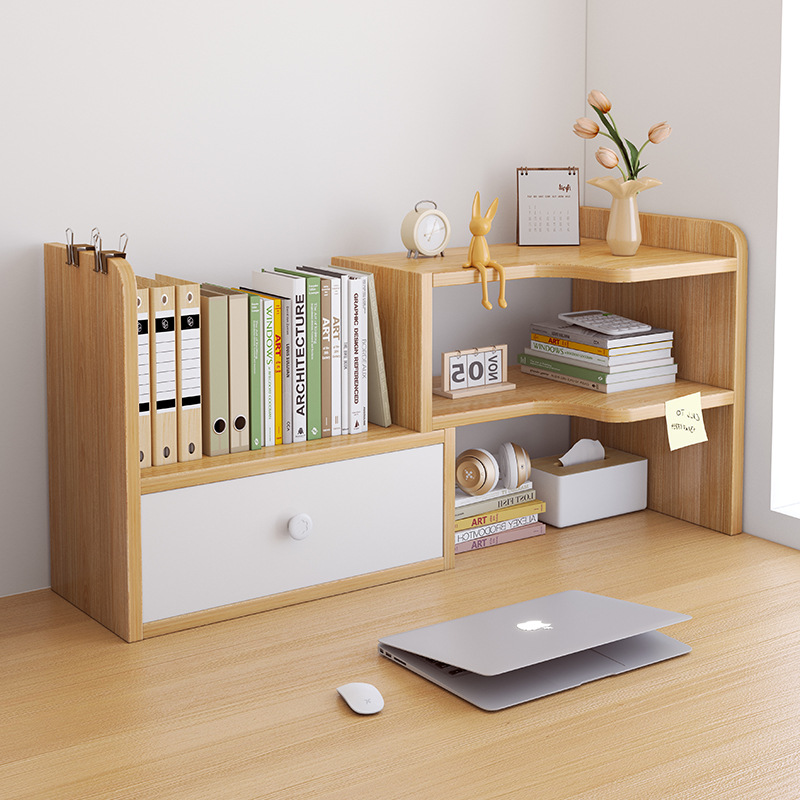 Bookshelf office desk storage organizer multi-layer adjustable shelf student desk storage box small bookcase