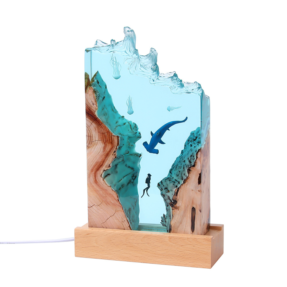 Handmade Epoxy Resin Crafts Marine Human and Nature Micro Landscape Accompanying Ceremony Office housewarming new house ornaments tide
