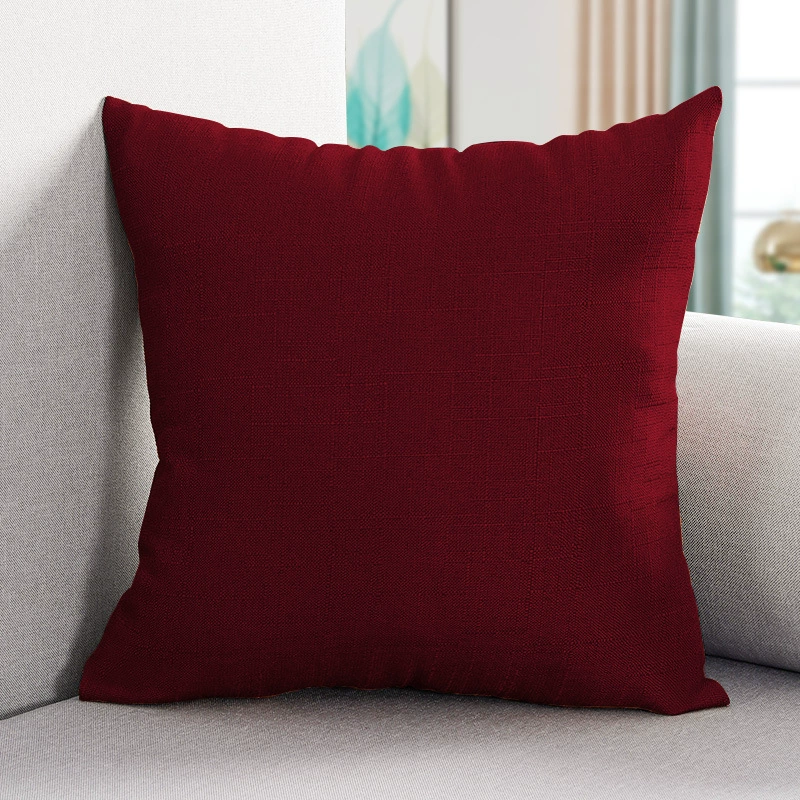 Pillow, big square sofa, cotton and linen, increased thickness