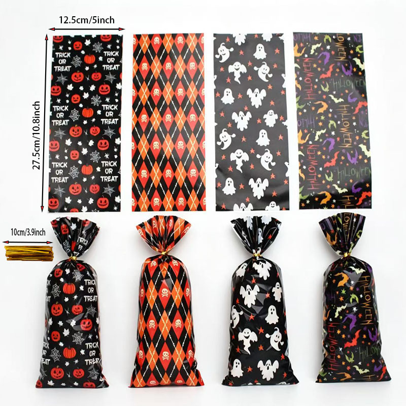 Bolsas de dulces de Halloween Bolsas de plástico OPP Bolsas de regalo Bolsas de regalo Bolsas de plástico Bolsas planas