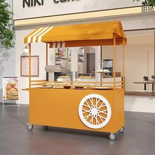 促销台花车铁艺摆摊小推车夜市地摊移动餐车网红集市展示架可折装
