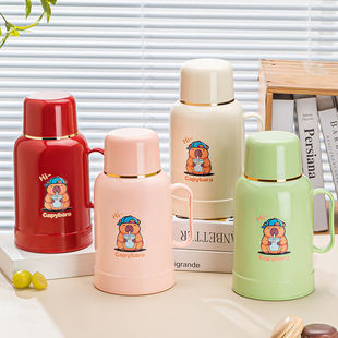 Cartoon-Style Household Thermos Flask, High-Looking Insulated Water Bottle for Students, Tea Water Bottle for Student Dormitories, Portable Boiling Water Bottle
