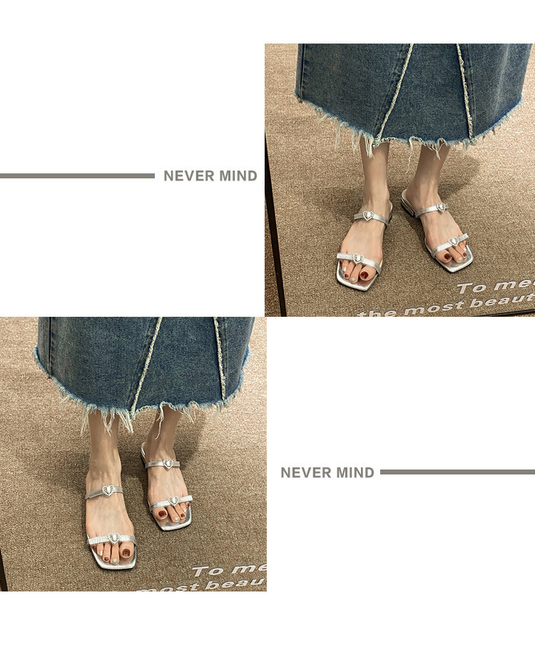 Women's Casual Solid Color Square Toe Ankle Strap Sandals display picture 3