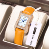 Fashionable square swiss watch, belt, quartz calendar, suitable for import, genuine leather, internet celebrity