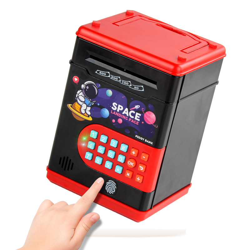 Nuevo rompecabezas juego Casa inteligente alcancía simulación inteligente inducción electrónica huella digital contraseña caja alcancía juguete