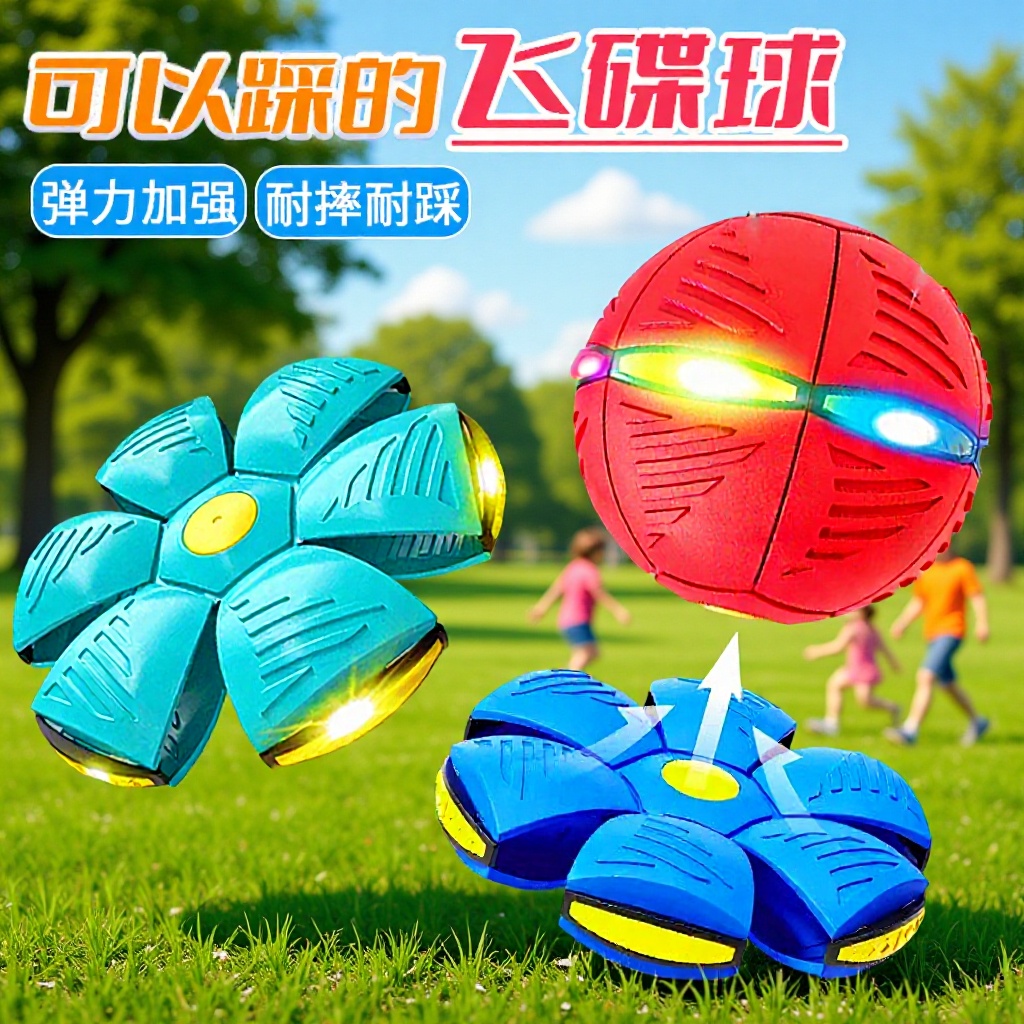 Flying Saucer Ball, Elastic Stepping Ball, Children's Foot-Stepping Deformation Ball, Outdoor Sports Ball, Internet-Famous Educational Ball Toy