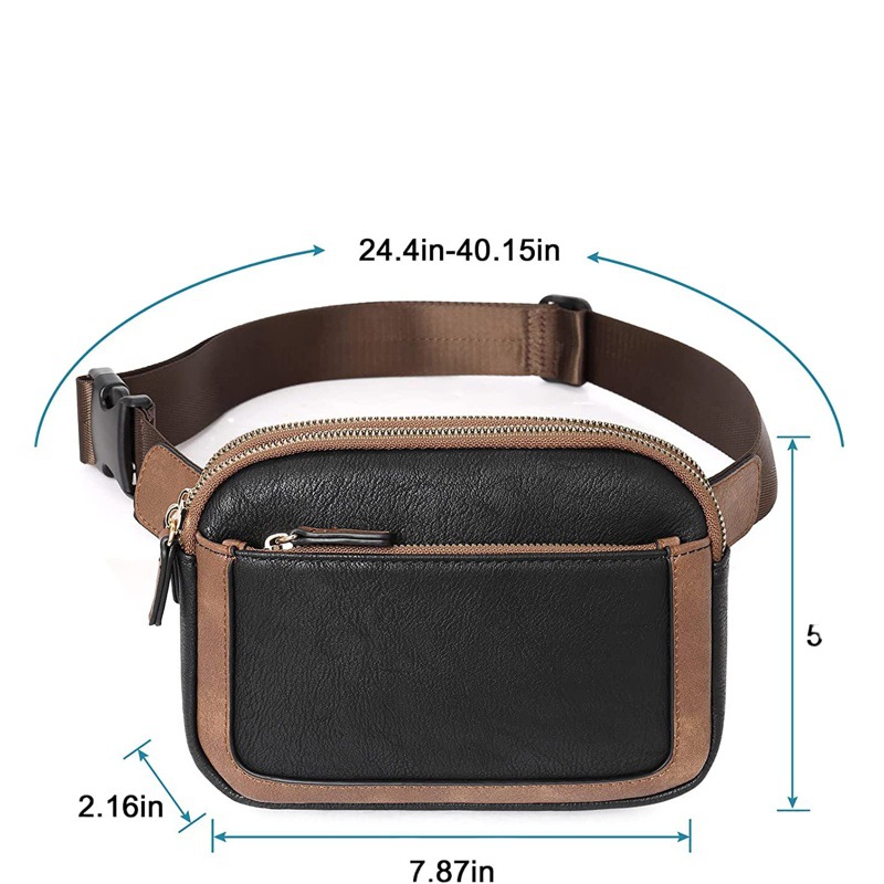 En stock venta al por mayor Amazon nuevo bolso de mensajero transfronterizo bolso de la cintura correa de hombro ajustable bolso de la cintura de las mujeres de cuero artificial