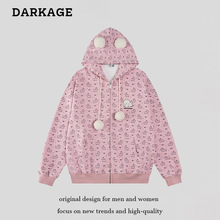 韩版可爱小狗印花连帽卫衣女2025年秋冬新款可外穿家居服休闲套装