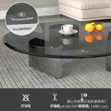 茶几客厅家用意式轻奢悬浮茶几桌现代小户型圆形钢化玻璃设计师款