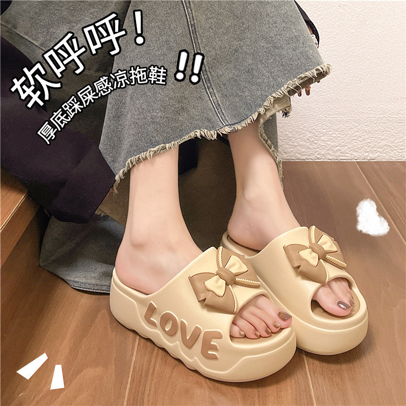 夏の新型の厚い底の蝶結びのスリッパの女性のハイヒールの室内のファッション的な浴室の冷たいスリッパは外で卸売りを着ることができます。|undefined