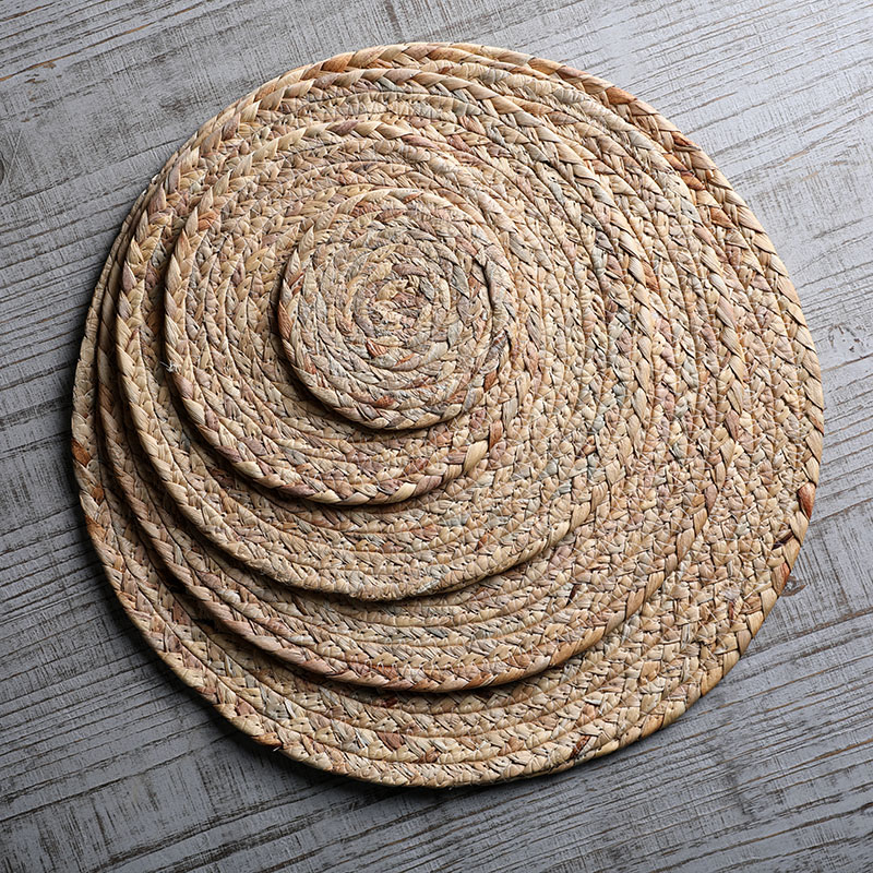 A5LKENS almohadilla de mesa de tejido a mano almohadilla de aislamiento térmico almohadilla de taza a prueba de quemaduras simple almohadilla de mesa de mesa de tejido de paja image 5