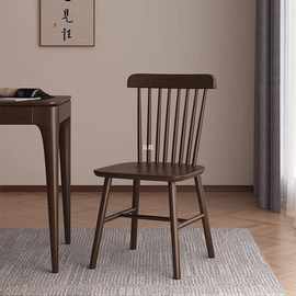 纯实木餐椅北欧橡胶木温莎椅现代简约餐厅客厅餐桌靠背椅厂家直.