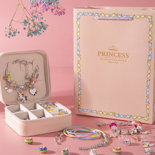 Upgraded version of cross-border Amazon hot selling children's bracelet set beaded handmade diy material girl toy princess