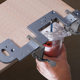 Handle-free slotting die aluminum alloy arc trimming grinding tool wardrobe handle woodworking slotting auxiliary locator