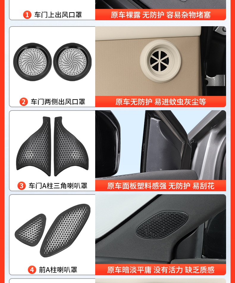 Suitable for Platinum 3X Door Horn Protective Cover Air Conditioning Outlet Dust Cover Interior Modification Accessories