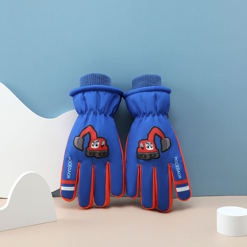 Guantes calientes para niños guantes de esquí de invierno de terciopelo grueso guantes de bicicleta impermeables y fríos guantes para niños y niñas