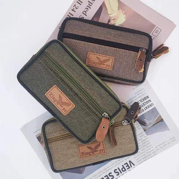 Spot outdoor leisure middle-aged and elderly mobile phone waist bag men's horizontal zipper mobile phone bag outdoor sports hanging bag wholesale