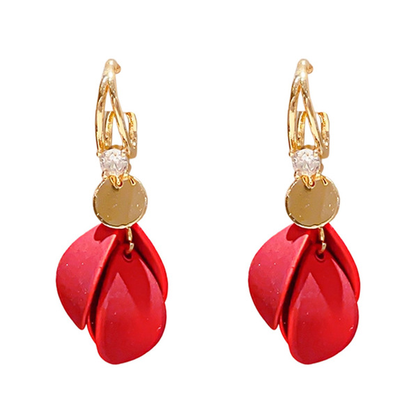 Acrylic retro fashionable small earrings with zircon