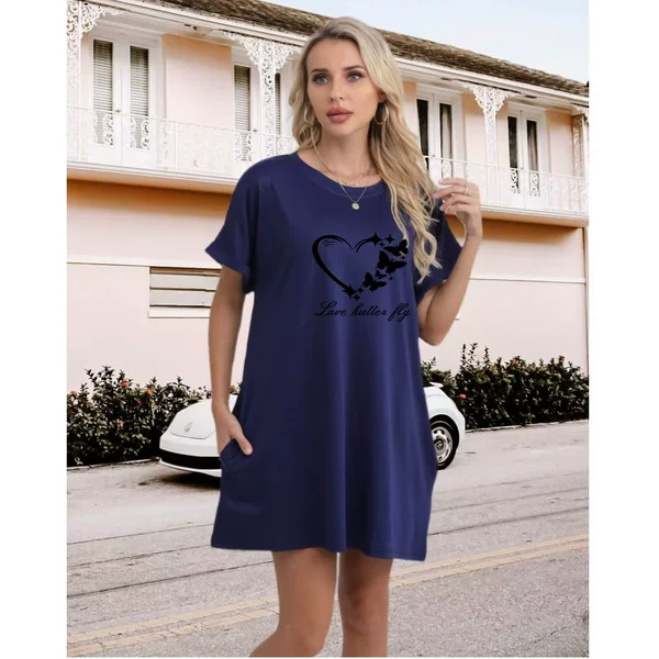 Amazon AliExpress European and American Cross-border plus size New Round Neck Pocket Short Sleeve Loose dress Women