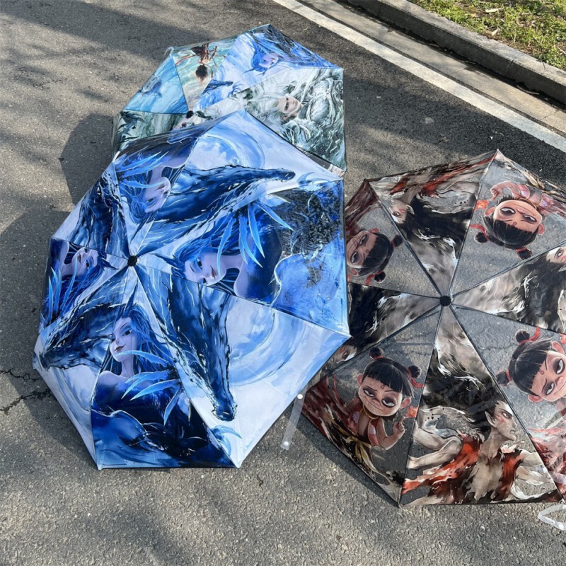[Shop Selling] Which Ao C Painted Printed Transparent Umbrella High Color Value Automatic Umbrella Around the Sea of Magic Children