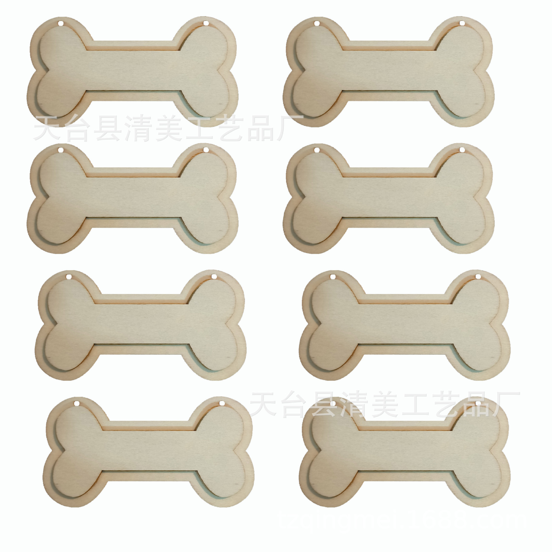 10.5*5.6cm color madera animal de dibujos animados hueso pieza de madera DIY jardín de infantes dibujos animados 30 paquetes con cuerda de cáñamo