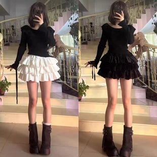 Sweet Little Chubby Thickened Baby Velvet Cake Skirt for Women High-Waisted Pumpkin Pants Warm Anti-Exposure Trendy