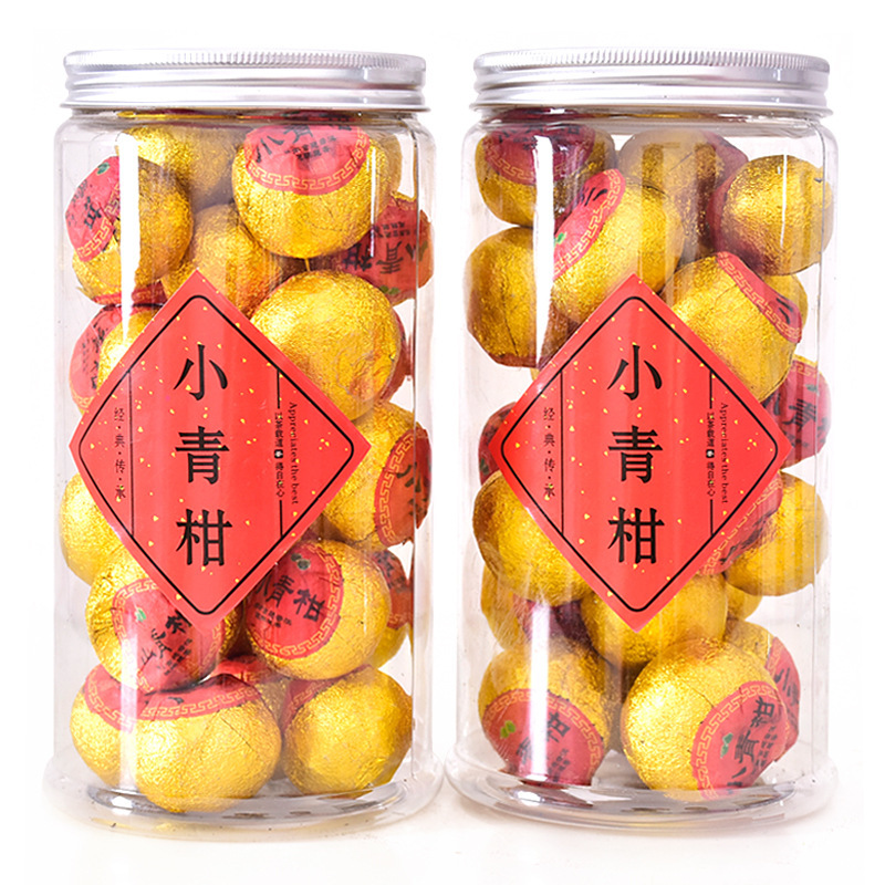 Xinhui Xiaoqinggan Pu'Er Tea Aged Imperial Pu'Er Ripe Tea Mandarin Orange Tea Half a Pound 0.5kg Cans