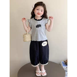 女童夏套装2025新款女宝夏季超好看薄款夏装可爱边背心图片色