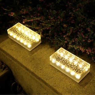 Solar Rectangular Ice Brick Underground Light Waterproof Courtyard Lawn Decorative Light Garden Stair Ornaments Landscape Light