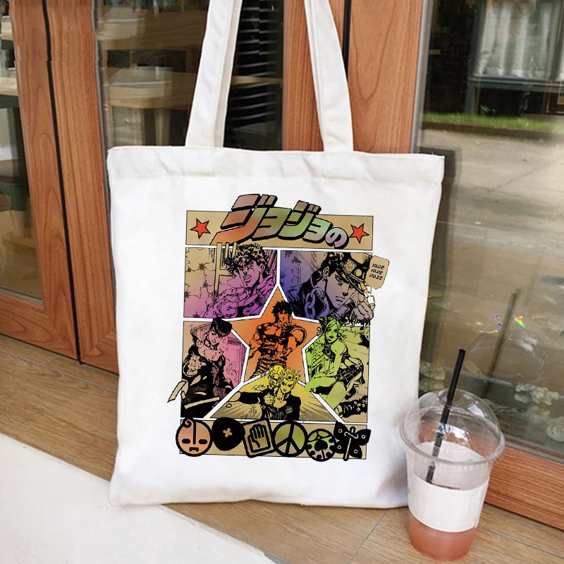 Jojo Bizarre Adventure动漫印花帆布包原宿单肩包学生手提购物袋