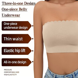 Cross-Border European and American Strapless Underwear That Does Not Fall Off, Small Breast Push-Up Tube Top, Non-Slip Design, Seamless Ice Silk One-Piece Bra