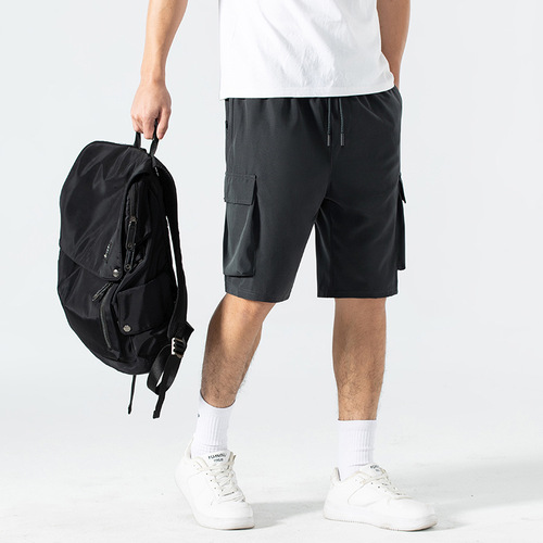 5-inch elastic summer trend five-pocket pants summer thin casual shorts men loose work pants