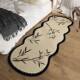 Ring Velvet Floor Mat Antique Household Bedroom Bedside Foot Mat Carpet Living Room Sofa Side Dirt Resistant Foot Mat Easy-care Floor Mat