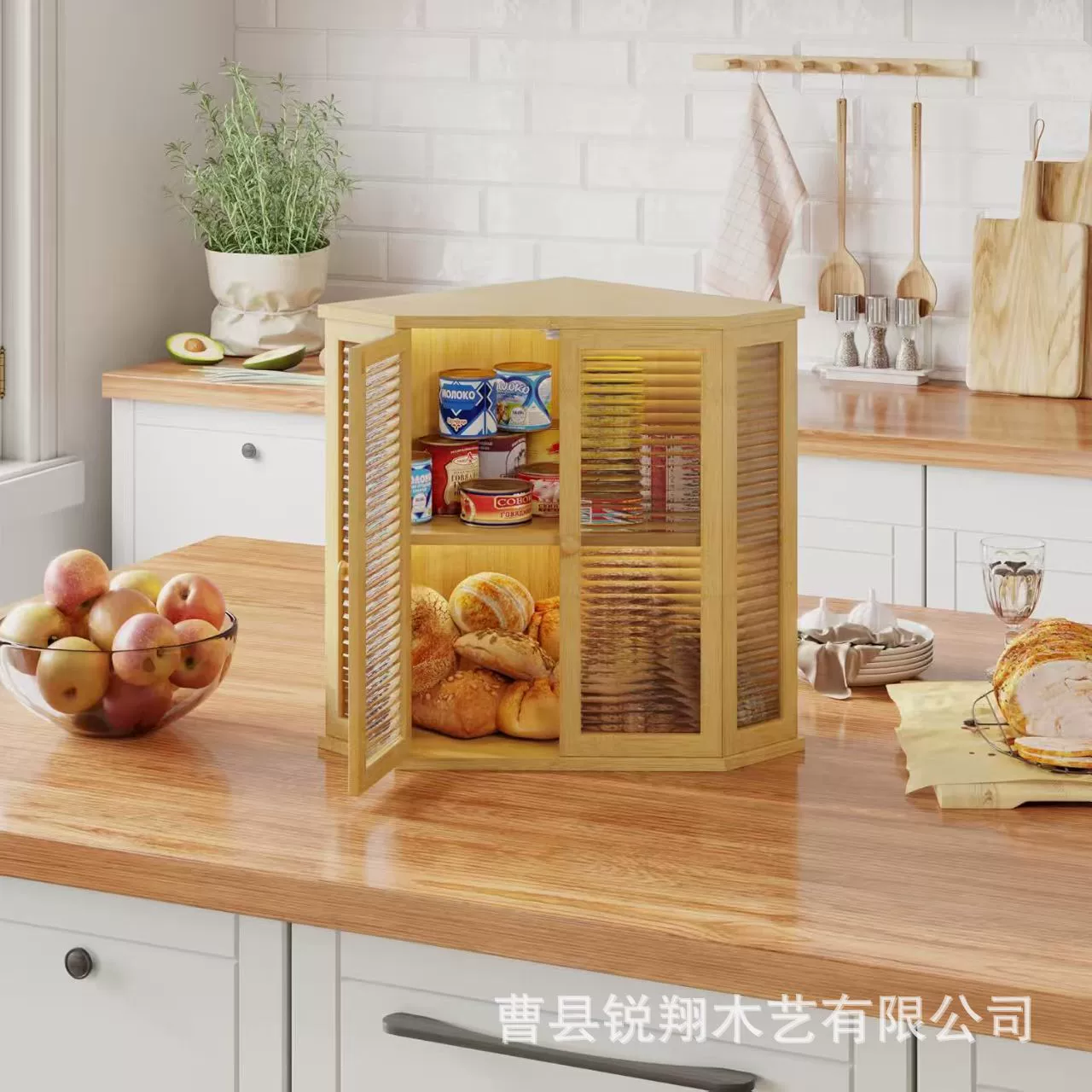 Трансграничный бамбуковый двухслойный хлебобулочный ящик для домашнего обихода на кухне