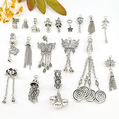 チベット銀合金ペンダント民族風蝶流蘇ペンダント水晶ペンダントアクセサリーdiyアクセサリーチベット銀アクセサリー