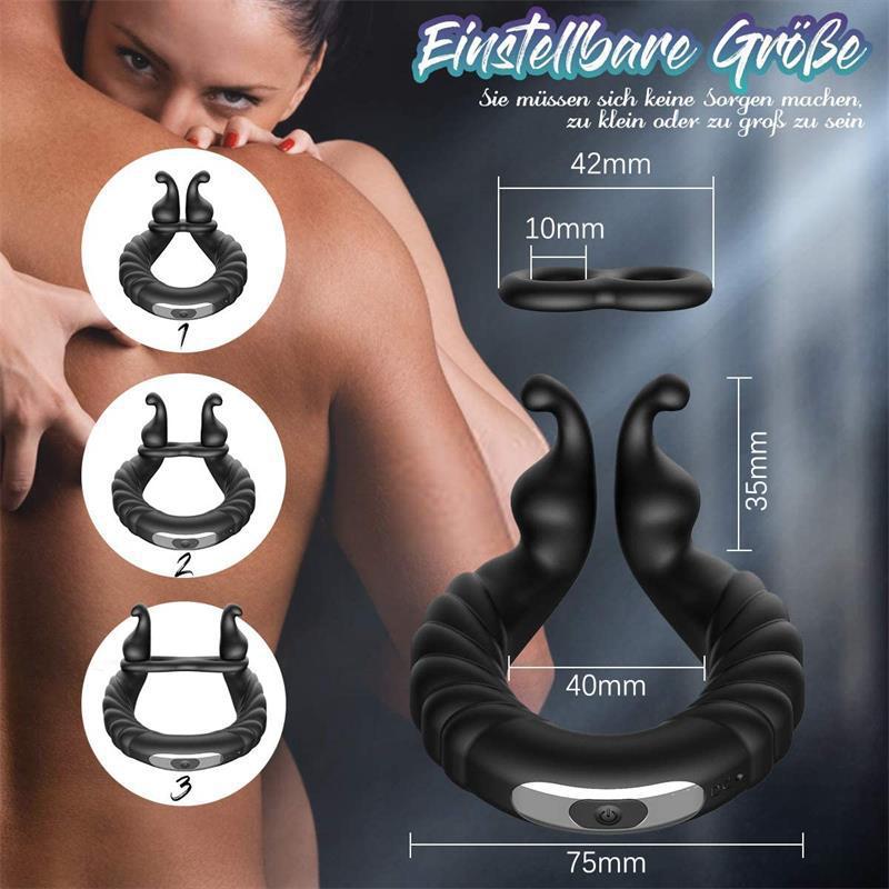 Snail Lock Ring Vibrating Couples Ring with Rechargeable Motor and Silicone Body — detail image 3