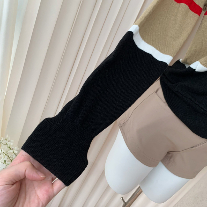 针织开衫女秋款气质名媛小众设计感v领条纹上衣收腰显瘦毛衣外套|undefined