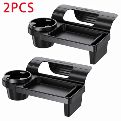 Car Interior Storage Rack, Door Car cup holder/beverage holder - tray-black-one-pair