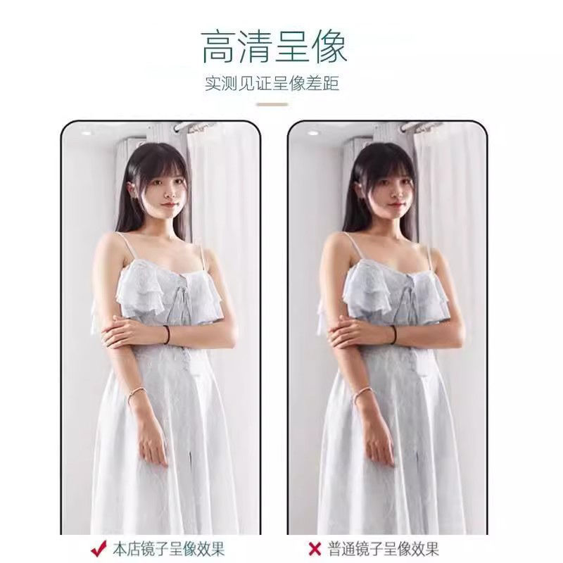 全身镜穿衣镜子家用落地壁挂贴墙宿舍立体女生卧室挂墙试衣 风|undefined