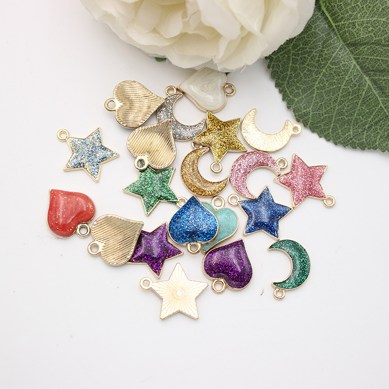 130g Weight Pendant Jewelry Making Type Jewelry Accessories Classification 10 PCS/Package Quantity Alloy Material Heart Shape Pattern Enamel Design Simple Style, Classic Style Style 10 PCS/Package Alloy Heart Shape Pendant 5