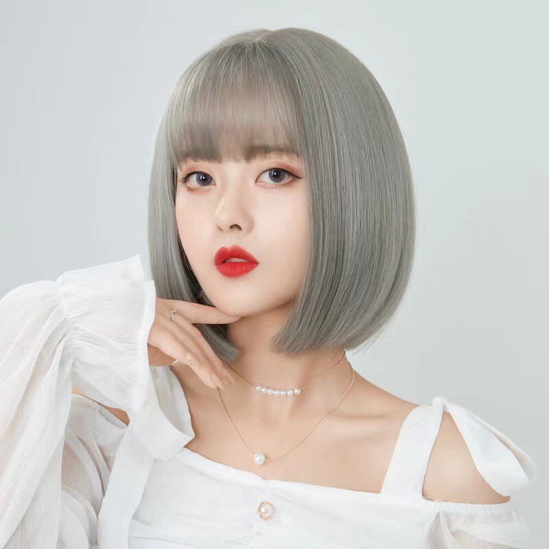 Women's Short Hair Fashionable Cute Bob Wig Natural Realistic Bob Rose Mesh Chemical Fiber Full Headgear Women's Short Hair Fashionable Cute Bob Wig Natural Realistic Bob Rose Mesh Chemical Fiber Full Headgear