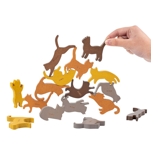 Animal balance stack high children's early education educational toys challenge building blocks building stacking wooden toys