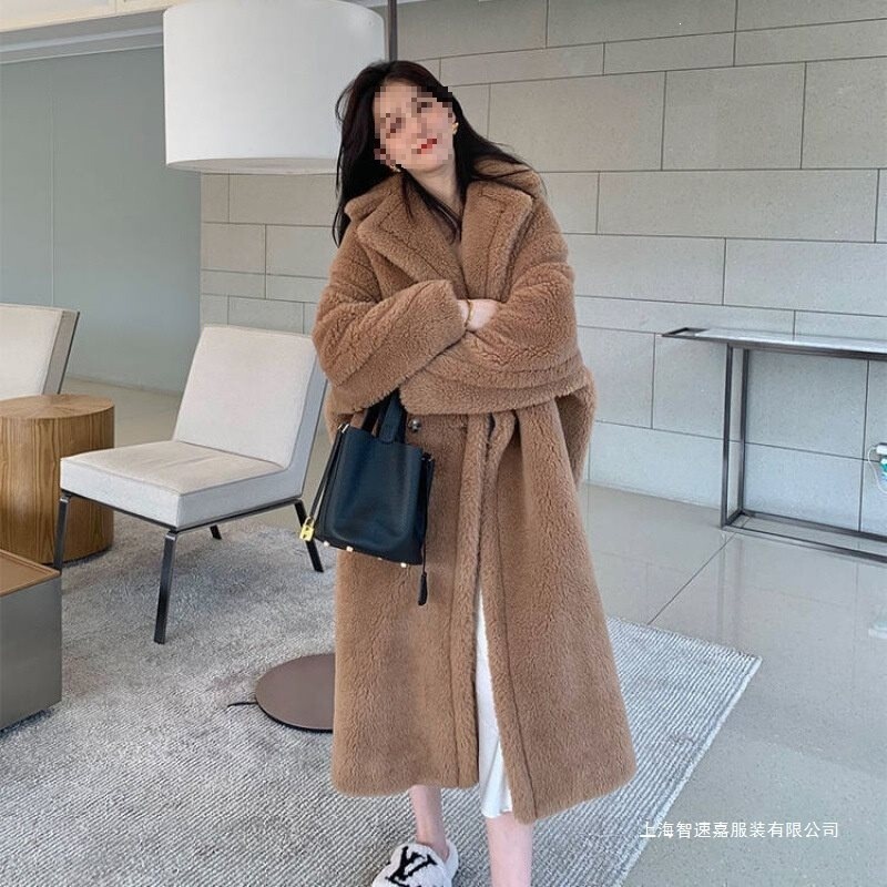 Trendy and Fashionable Faux Wool Fur Coat, Unique New Style, Mid-Length Faux Fur Coat, Teddy Bear Coat, Trendy